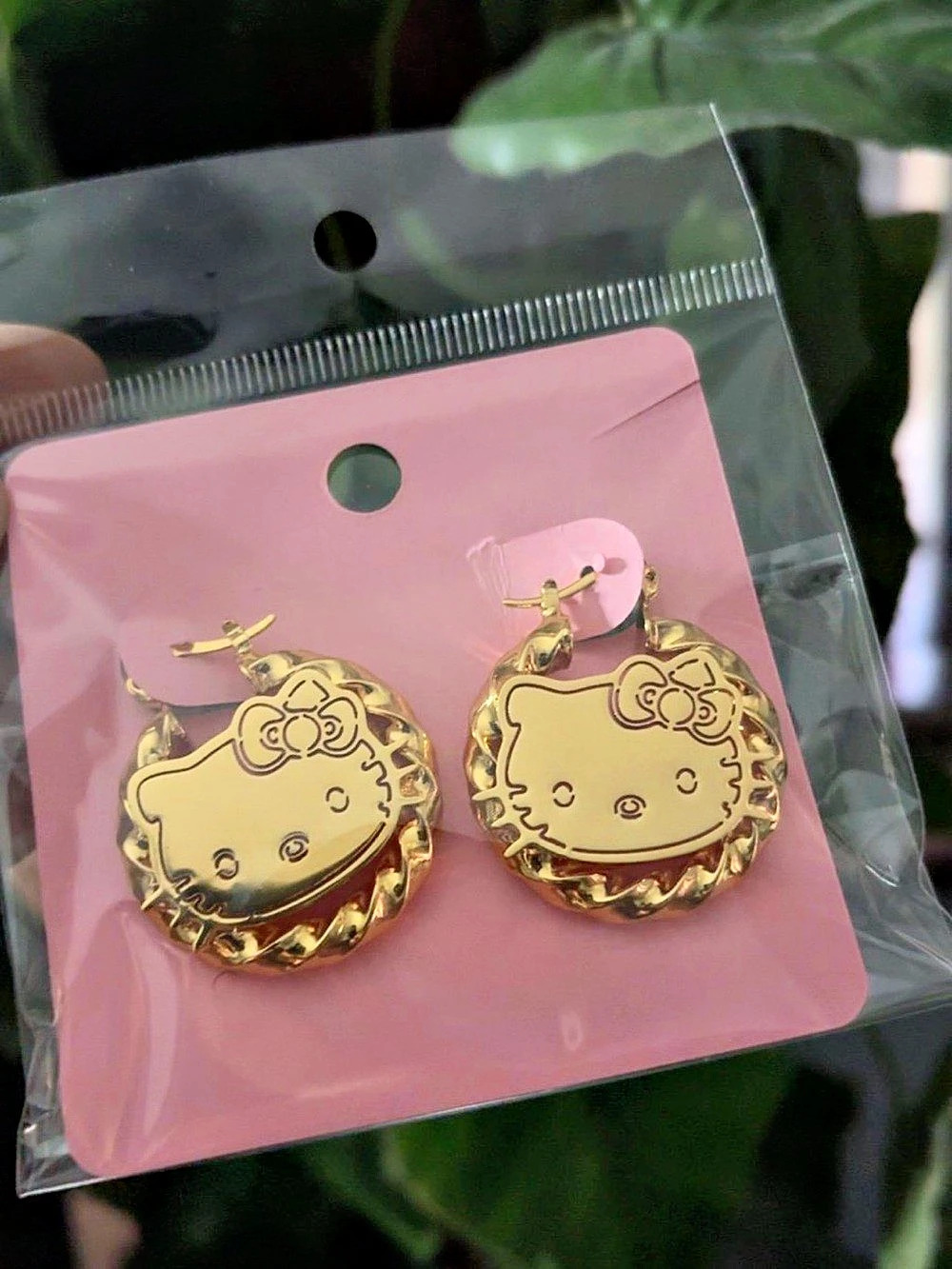 Sanrio Hello Kitty Gold Hoop Earrings NWT